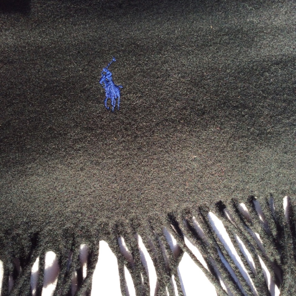 Ralph LAUREN wrap SCARF (unisex) black NWT - Picture 2 of 7